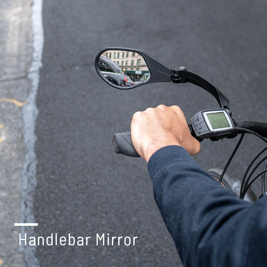 Black bar end mirror for bicycle handlebars