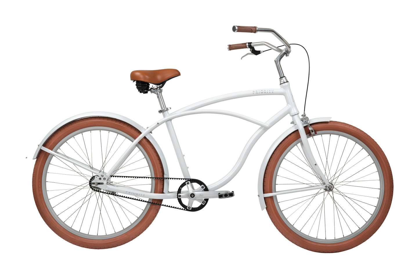 beach cruiser fahrrad kaufen Priority COAST Belt Drive Bike | Step-Through | 1 Speed | Gloss White