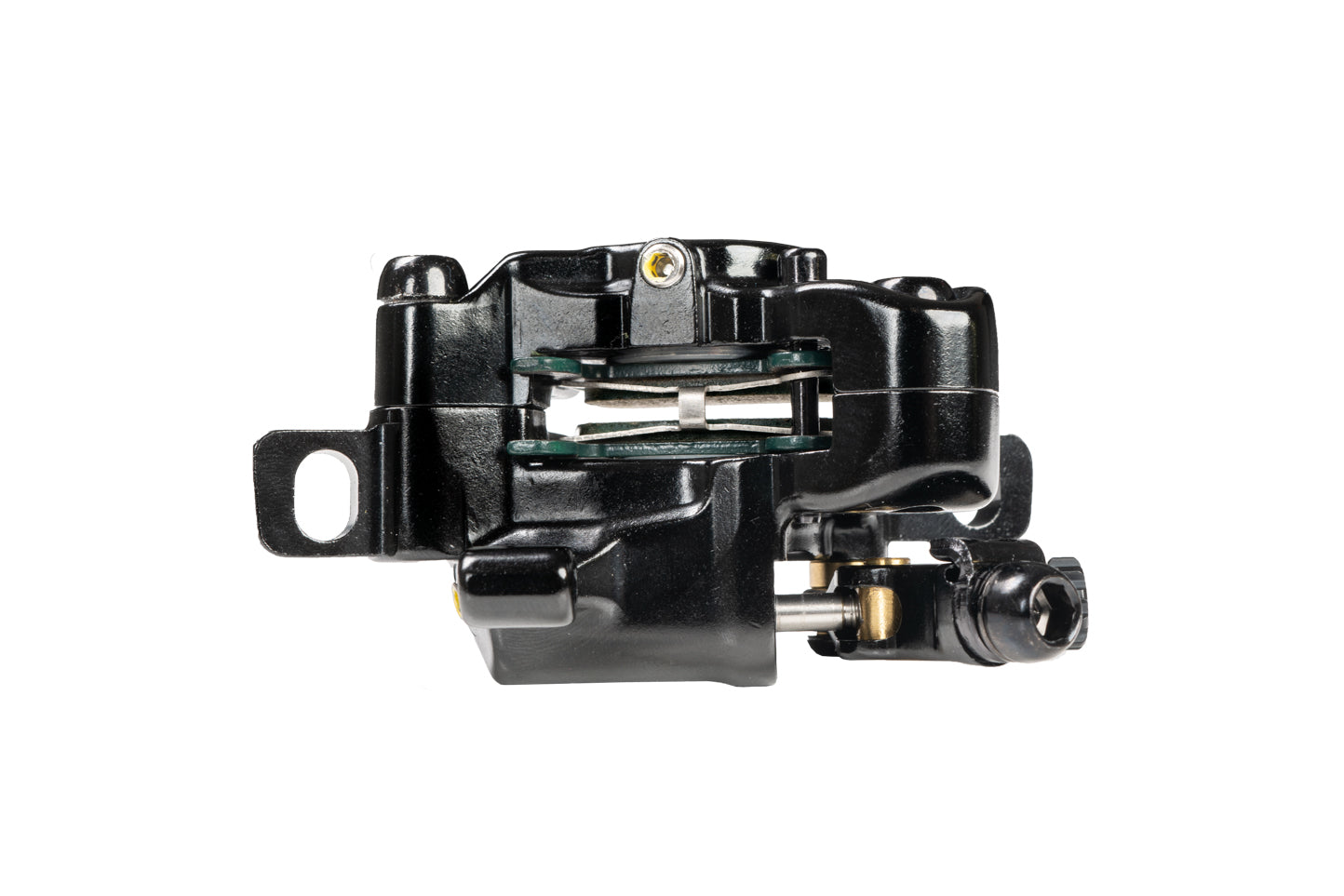 Cable actuated dual piston hydraulic post mount caliper