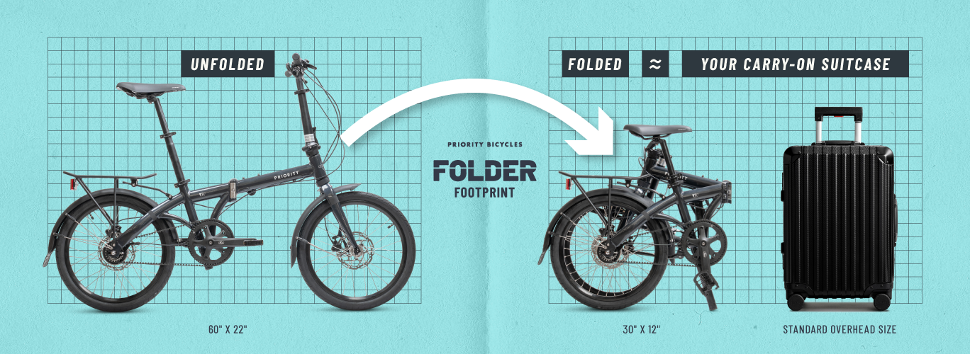 When folded, the Folder is approximately the size of a carry-on-suitcase.