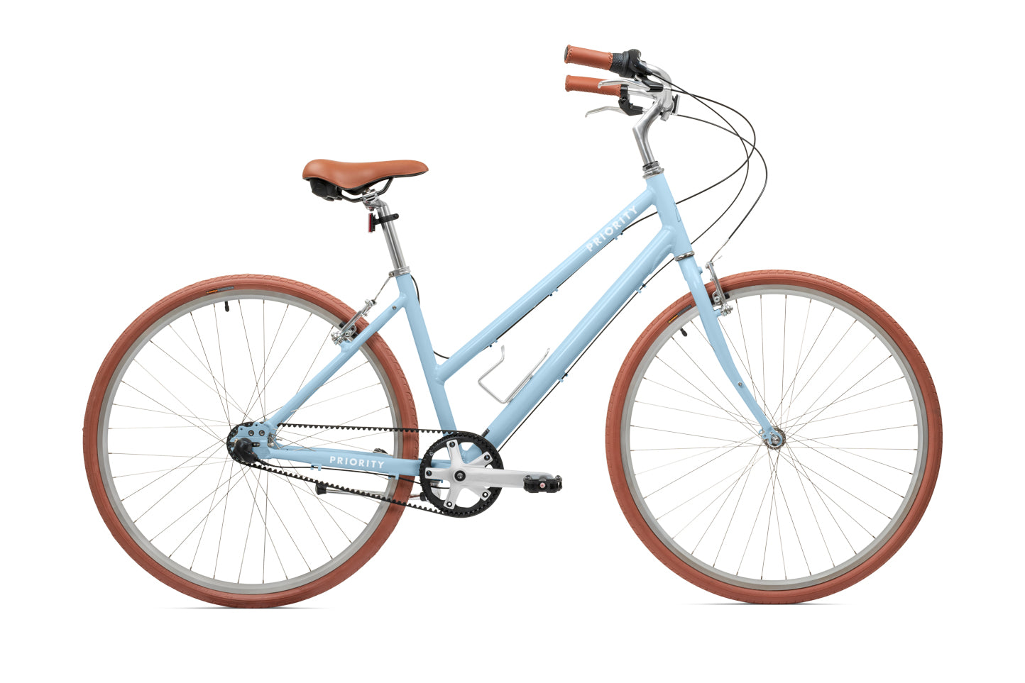 plus gear Priority CLASSIC PLUS Belt Drive Bike | Step Through | Step Small (26" - 30" inseam) | Light Blue