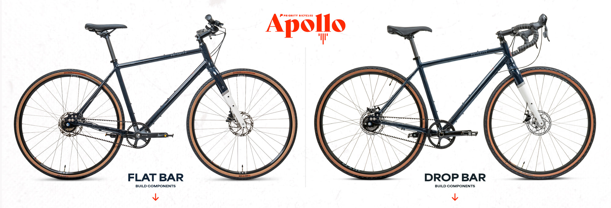 Priority Apollo Gravel Bicycle in Flat Bar and Drop Bar.