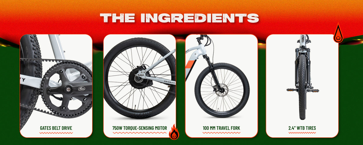 E-Sauce Ingredients: Gates Belt Drive, 750W Torque-Sensing Motor, 100mm Travel Fork, 2.4