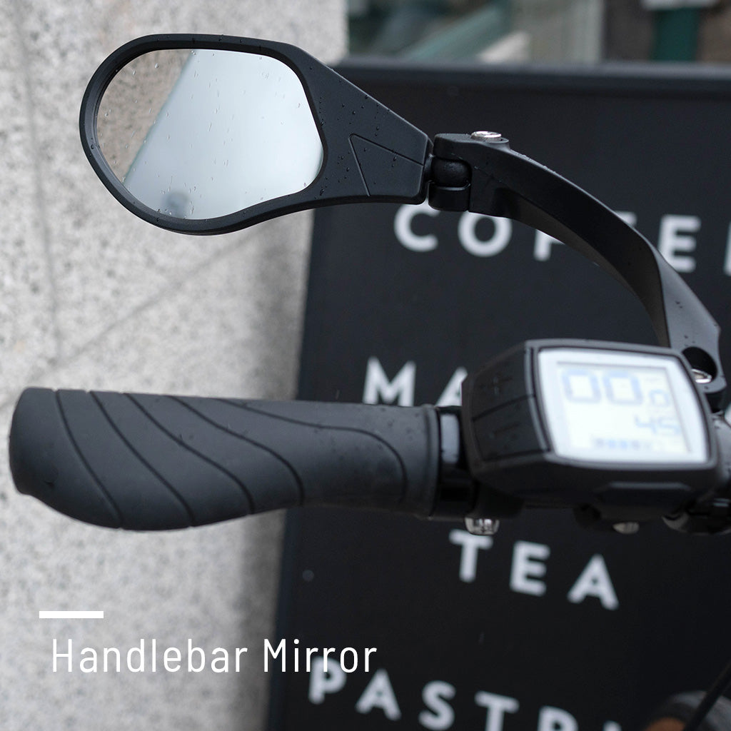 Black bar end mirror for bicycle handlebars