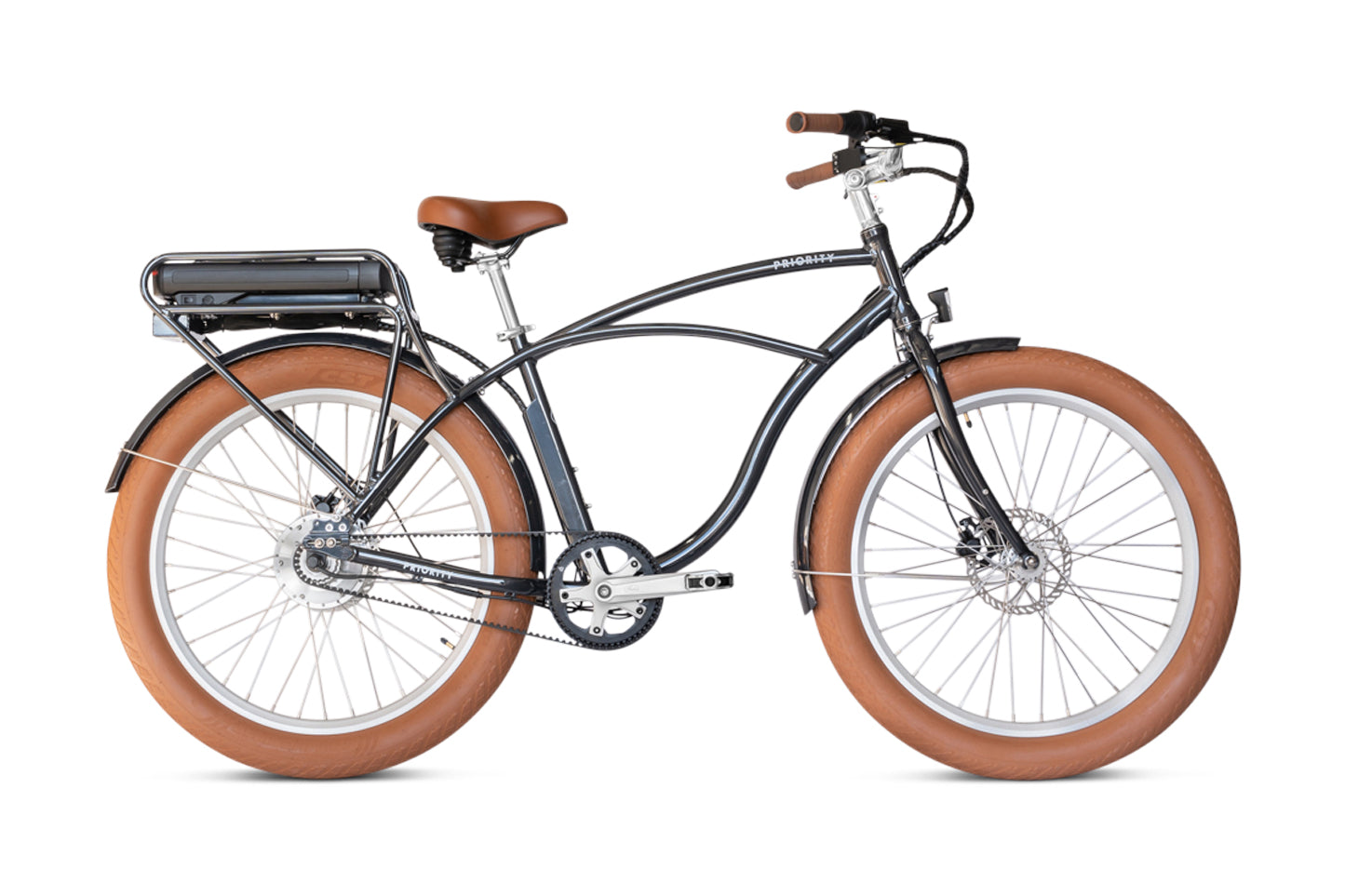 beachcruiser damen e bike Priority E-COAST Belt Drive Bike | Step-Through | Gloss White