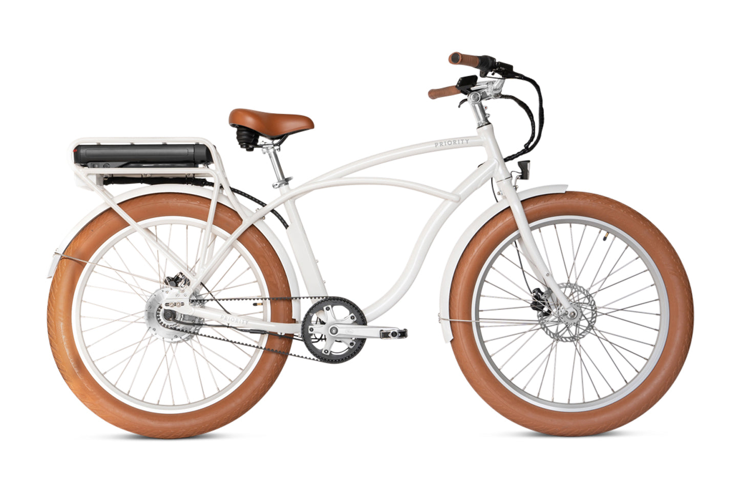 Priority E-COAST Belt Drive Bike | Step-Through | Gloss White