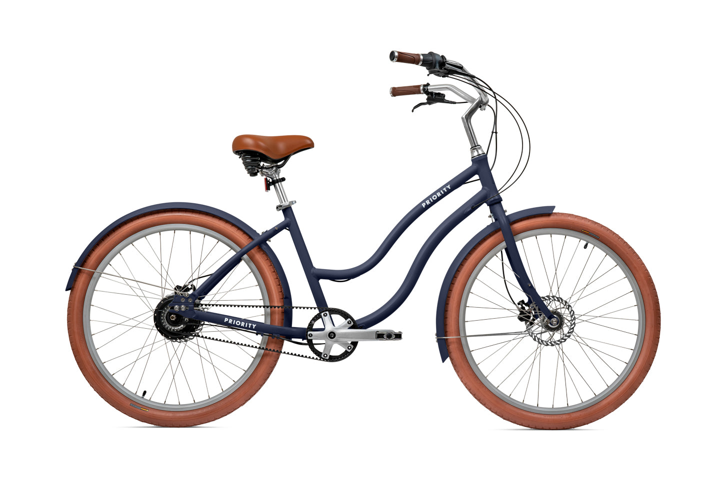 Priority Coast Bicycle in Indigo Blue with Tan Features
